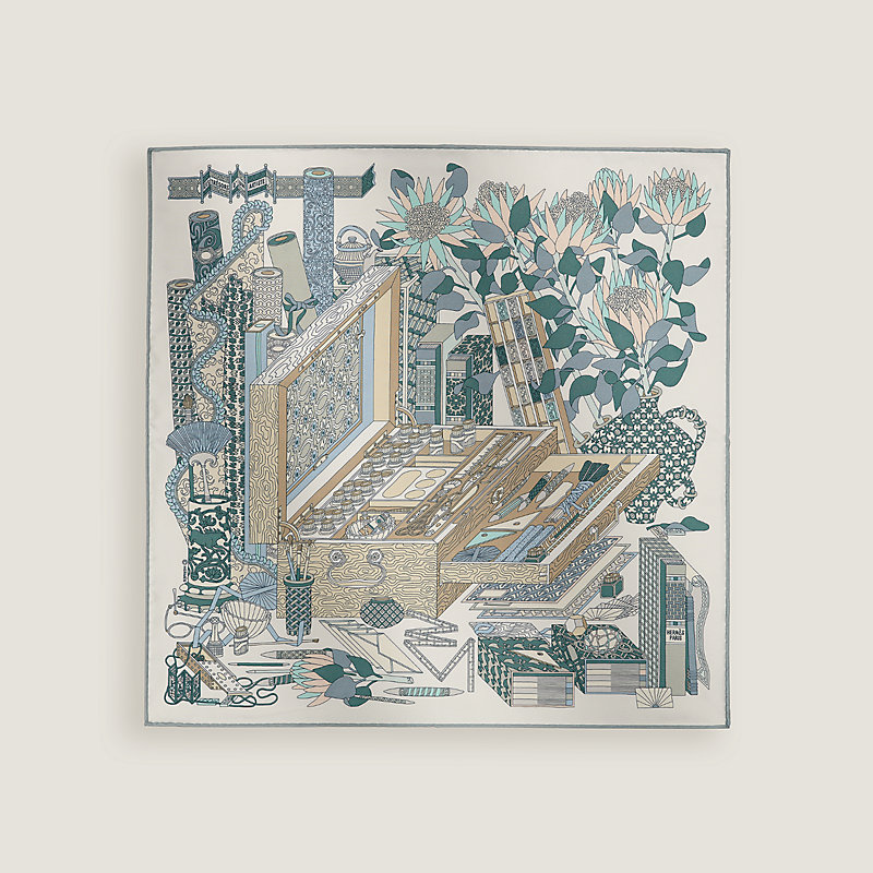 Les Tresors d'un Artiste scarf 45 - Blue | Hermès Mainland China